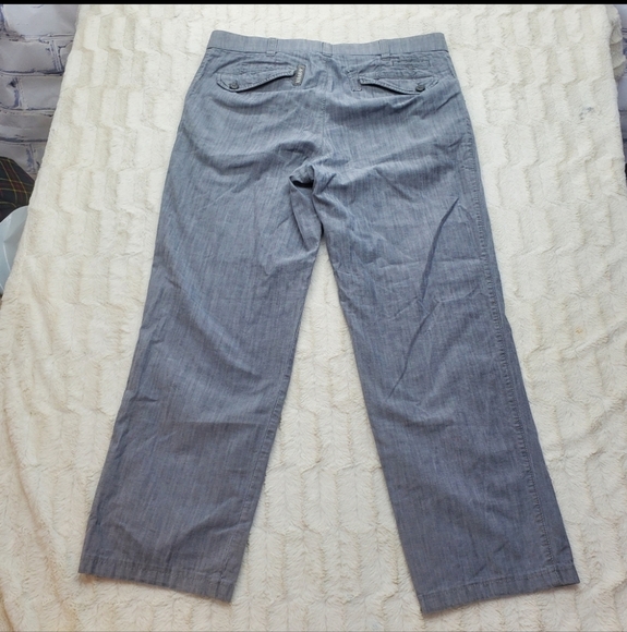 Meyer Men's Pants Chino Casual Gray Stretch Cotton Flat Front Straight Sz 35x28 - Picture 3 of 12